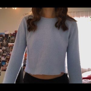 Cropped Baby Blue Sweater